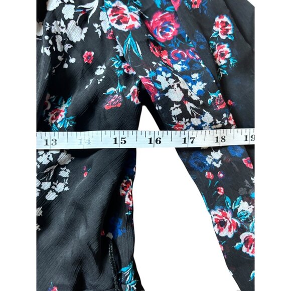 DKNY Women's Shear Floral Long Sleeve Dress - Picture 6 of 6